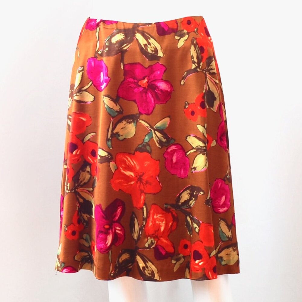 Oscar de la Renta Floral Themed A-Line Skirt - USA